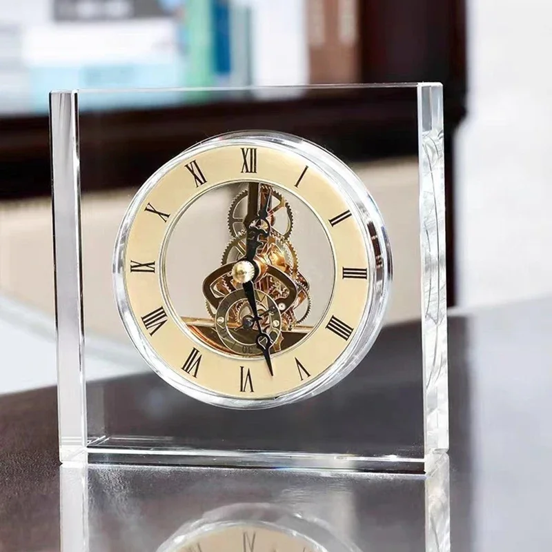 Crystal Silent Table Clock Lux - Accessories For Your Gaming Room ulasan dan harga