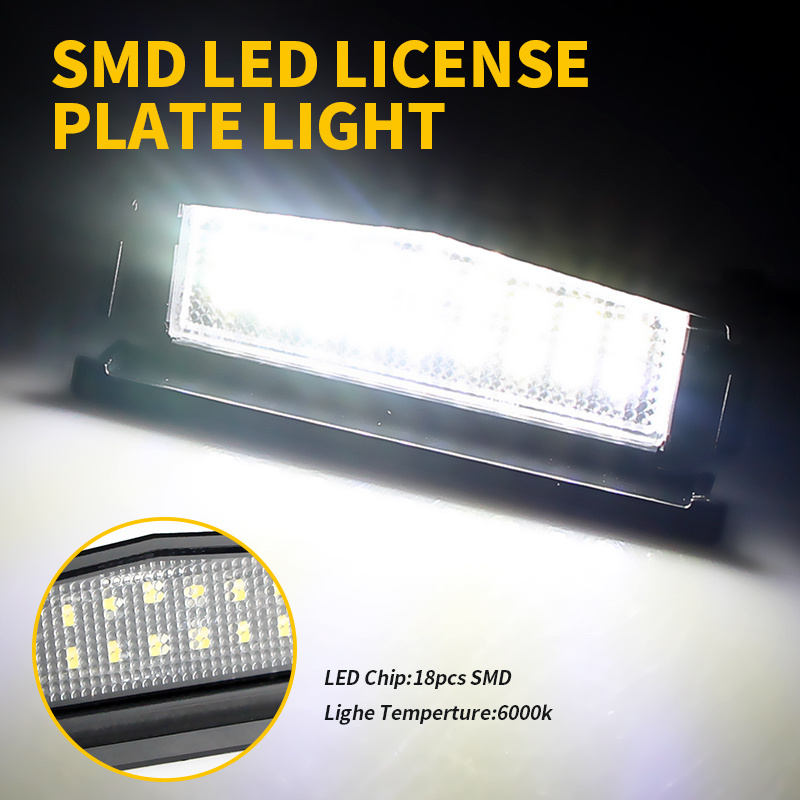 2PCS White LED License Plate L - Gaming Accessories Rack ulasan dan harga