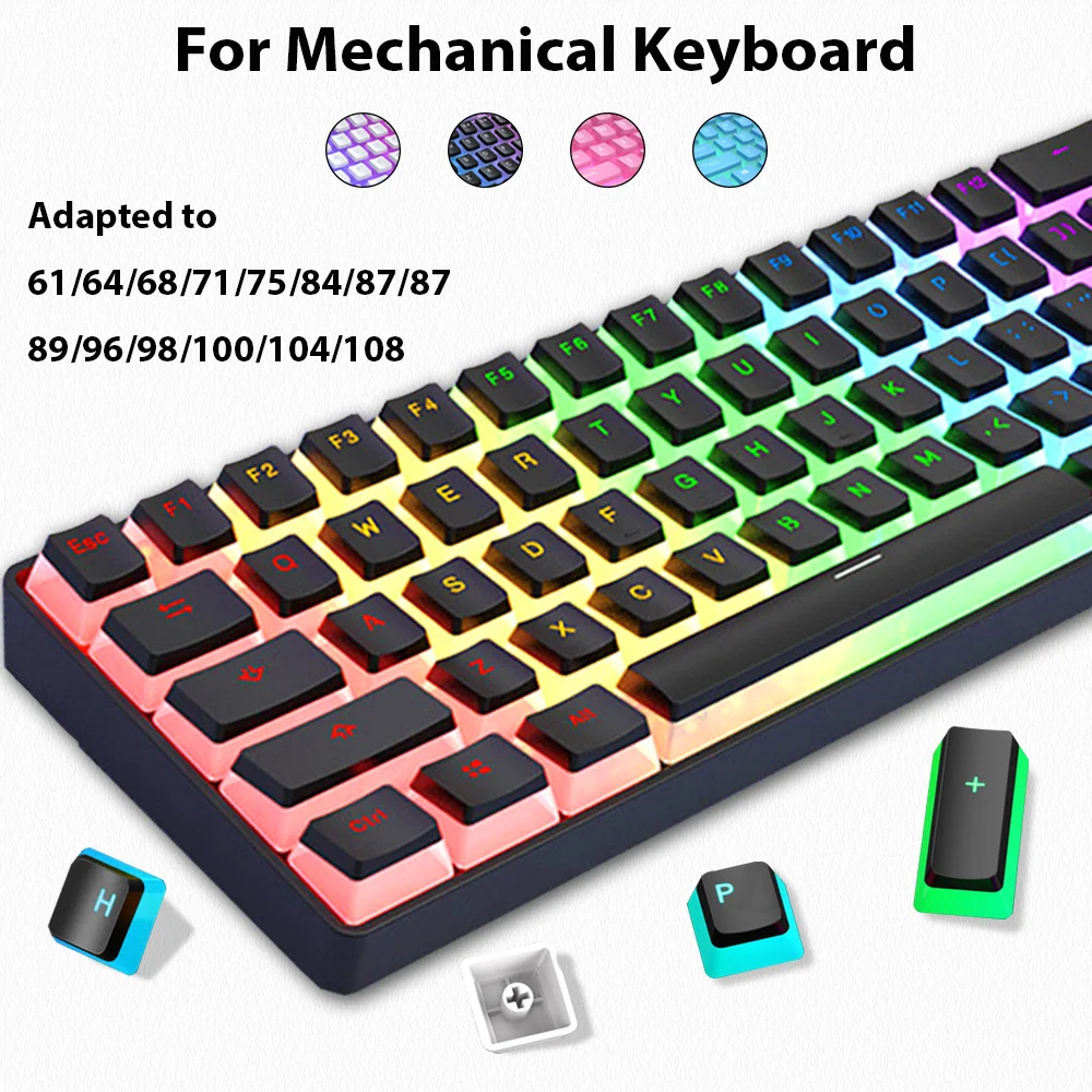 129 Keys Pudding Keycaps PBT D - Gaming Accessories Aesthetic ulasan dan harga